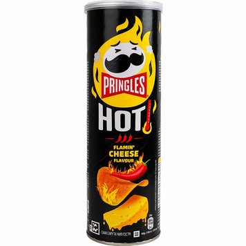 Чипси Pringles Hot зі смаком сиру та чилі (Flamin’ Cheese ) 165г 1852 фото