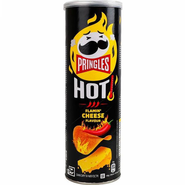 Чипси Pringles Hot зі смаком сиру та чилі (Flamin’ Cheese ) 165г 1852 фото