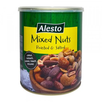 Горіхова суміш з сіллю Mixed nuts Alesto ж/б з сіллю 340г 1806 фото