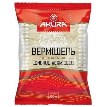 Вермішель Akura Longkou Vermicelli з зелених бобів 150 г 2043 фото